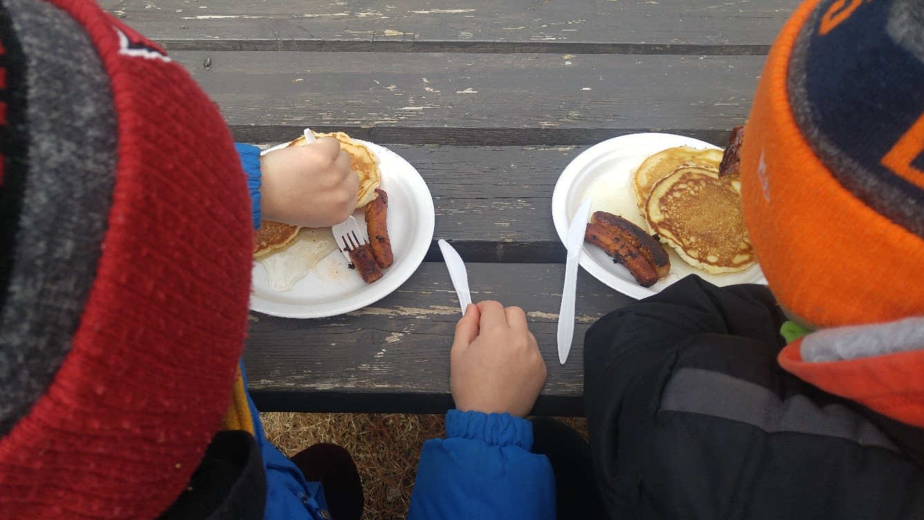 Kids eating Pancakes