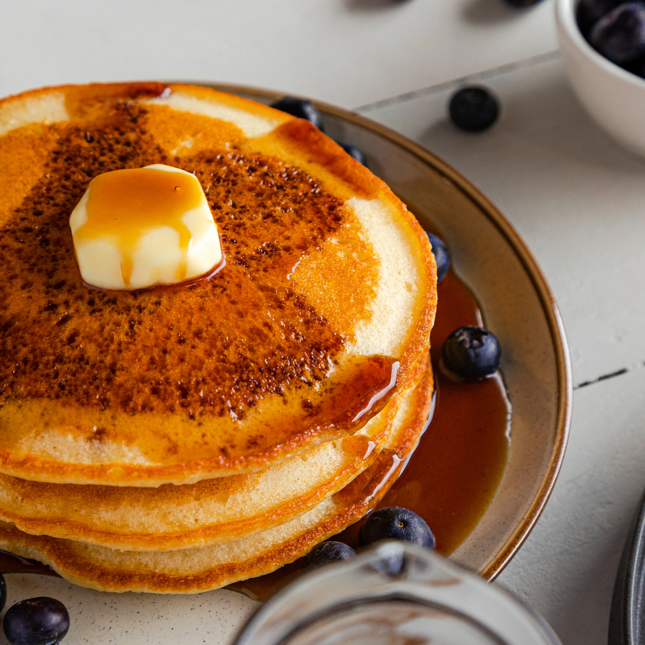 pancakes and maple syrup