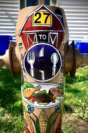 Painted fire hydrant farm to table