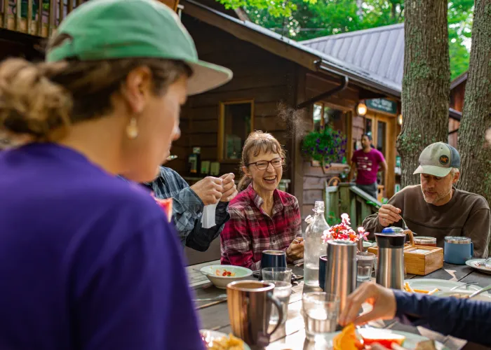 People enjoying a meal