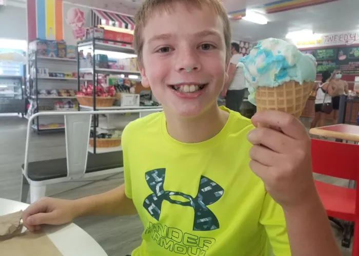 Boy Enjoying Ice Cream