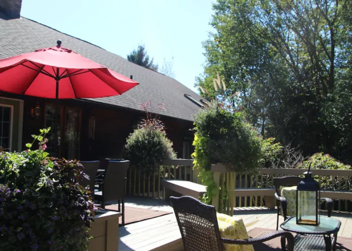 Back deck at Jewel on the Hill B&B in Coe Hill, Ontario