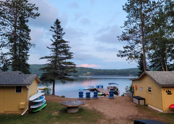 Sunset over Lake St. Peter at White Pines Cottages outside Algonquin Park in Maynooth, Ontario