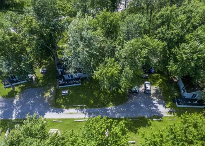 Aerial Photo of Moira Lake Cottages rentals in Madoc, Ontario