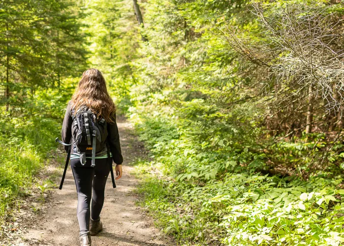 Women hiking on a trail