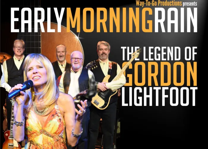 Photo of woman and group of men singing for event image The Legend of Gorgon Lightfoot