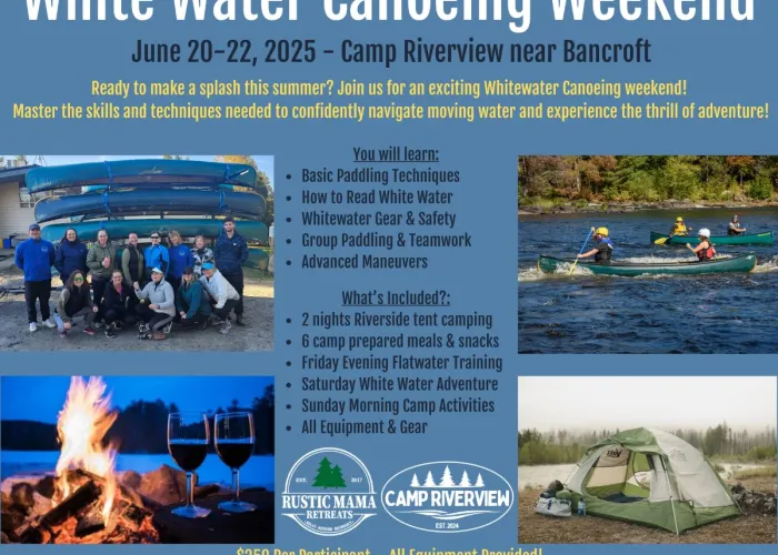 White Water Canoeing Event weekend details