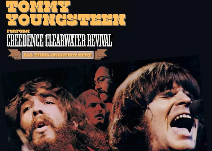 Tommy Youngsteen CCR Tweed and Co Poster. People singing on a dark black background.
