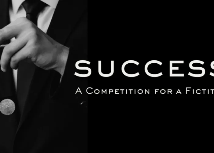 Event image of man's body in a suit with event name