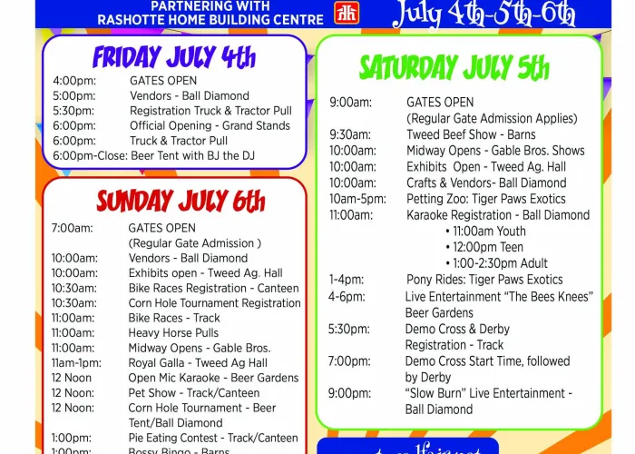 Tweed Agricultural Fair agenda