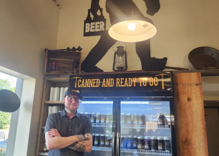 Gold Rush brewing co fridge and brewer