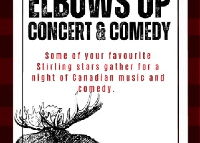 Text describing event maple leaf and moose images