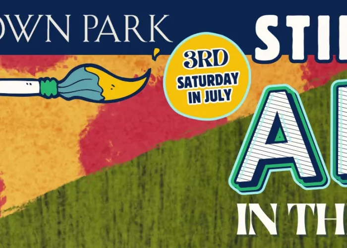 Event details, paint brush, abstract art background