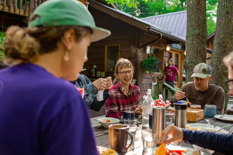 People enjoying a meal