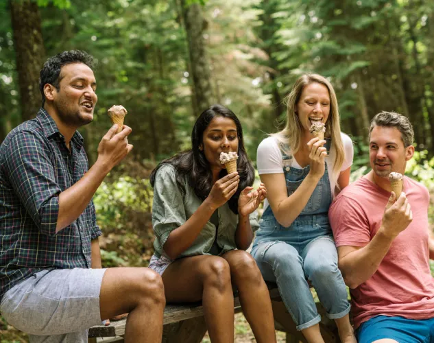 People eating ice cream